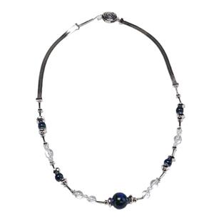 PUPILCASKET 随心悬浮链 原创设计个性小众纯银水晶陶瓷珠项链