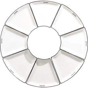 新中式扇形拼盘餐具组合过年陶瓷碗碟套装中国风碗盘家庭团圆摆盘