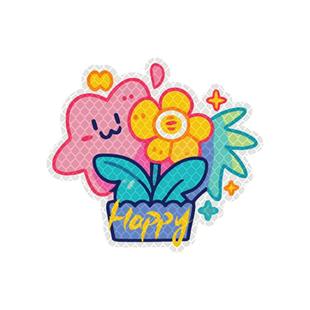 3M钻石级反光贴汽车划痕遮挡电动车头盔夜间防撞警示标识快乐花束