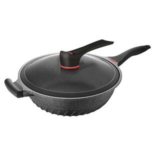 欧美达麦饭石锅不粘锅炒锅家用炒菜锅无油烟电磁炉煤气灶通用炒锅