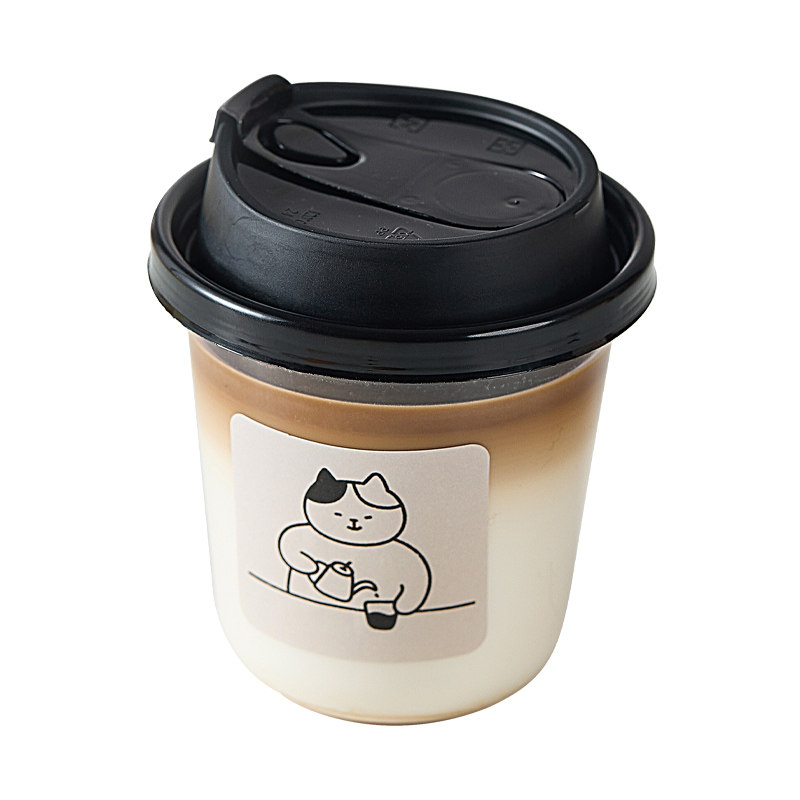 咖啡杯子冷饮美式拿铁奶茶一次性透明U型带盖商用PET外卖打包杯