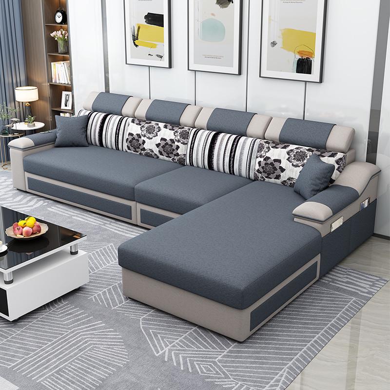 布艺沙发客厅现代简约新款2024布组合科技小户型家用出租房家具