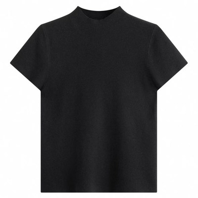 夏季冰丝修身半高领T恤女