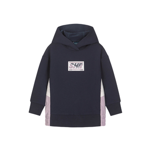 水孩儿童装女童卫衣中长款儿童春秋装宝宝中大童连帽外穿裙式上衣