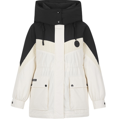 【90绒】黑白羽绒服女冬季短款外套kbne秋冬新款小个子派克面包服