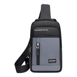 休闲胸包新款韩版时尚男士运动旅行单肩包轻便牛津布背包斜挎包