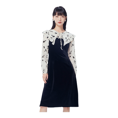 假两件花料连衣裙gcrues