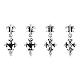 ASAPROCKY十字架童军花耳钉男女同款复古街头做旧个性百搭潮流