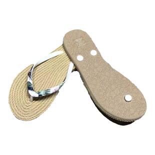 现货ROXY女士专柜2026新款防草编橡胶白绿花细鞋带速干时尚人字拖