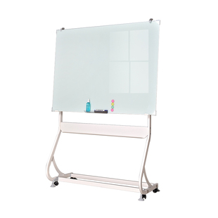 钢化玻璃白板支架式磁性黑板挂式写字板办公室会议立式黑板墙贴家用儿童可擦写书写板教学培训挂墙看板记事板