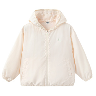 森马儿童童装外套宽松连帽简约印花轻薄透气上衣夏男童女童防晒服