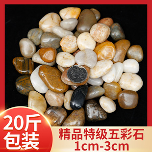 高抛五彩彩色鹅卵石子石头庭院铺路鹅软I石园艺阳台装饰抛光雨i.