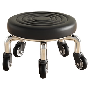 万向轮小凳子家用滑轮矮凳圆凳美甲缝矮凳儿童学步凳小板凳换鞋凳