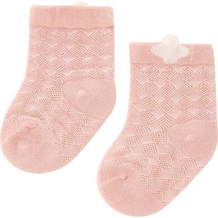Aengbay婴儿袜子夏季薄款新生儿胎袜无骨透气短袜宝宝网眼袜夏天