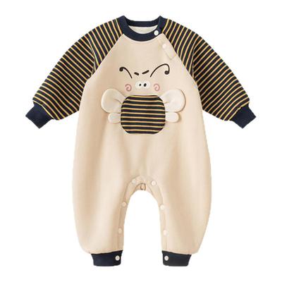 贝贝城儿童拼色可爱动物爬服