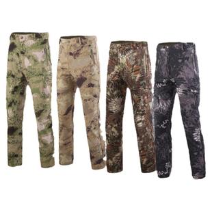 卡其色绿色灰色废墟荒漠 沙漠户外冬季软壳 防寒防泼洒保暖长裤