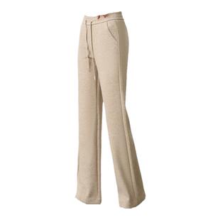 檬芬齐7710仿羊绒筒喇叭休闲裤女2024秋季显瘦裤子女垂感