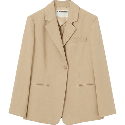 【播奥莱】播通勤宽松西服春秋商场同款纯色简约外套女BDQ3XD0174