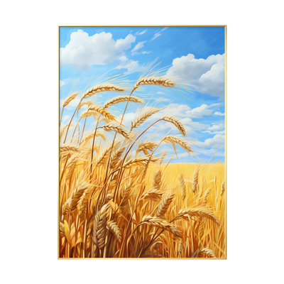 风吹麦浪客厅装饰画丰收