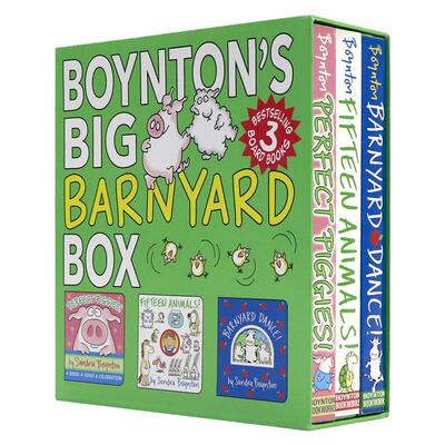 桑德拉博因顿大牧场系列3册盒装英文原版绘本 Boynton's Big Barnyard Box桑德拉博因顿启蒙经典系列Sandra Boynton纸板书