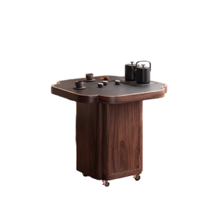 木小咖 四叶草实木可移动茶桌客厅茶水柜带小户型阳台小茶台茶几