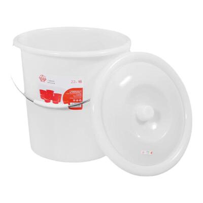 珠江牌塑料白桶带盖特厚手提水桶