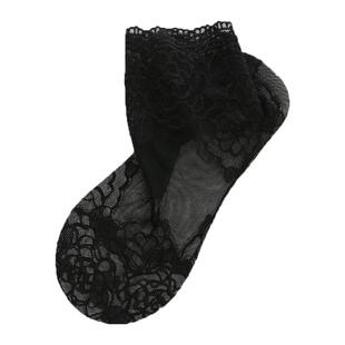 2-5双夏季中筒蕾丝袜子玫瑰女士日韩系花边短袜透气薄船袜女棉底