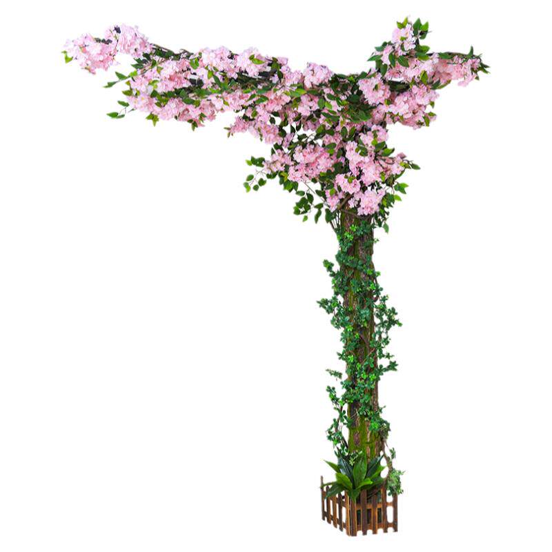 仿真樱桃花植物造景柱子美化装饰