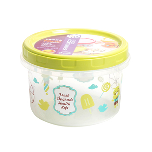 圆形微波炉保鲜盒碗食品塑料家用冰箱冷冻收纳盒三件套水果储物罐