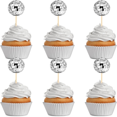 3cm disco镜面球蛋糕插牌ins风蛋糕摆件儿童烘焙派对生日配件装饰