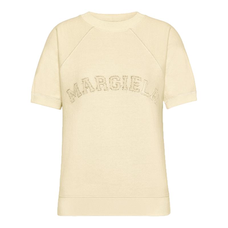 MaisonMargiela/马吉拉女士卫衣短袖圆领罗纹边褪色徽标新款