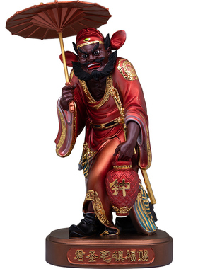 树脂钟馗神像地府神像赐福镇宅圣君钟天师金缕彩桌面摆件
