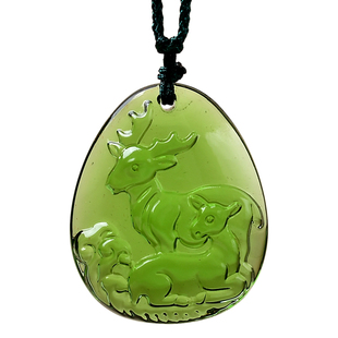 宋韶光2026马年属蛇灵鹿长春琉璃吊坠本命年生肖蛇挂件吉祥物项链