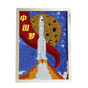 中国梦数字油画原木框材料包国潮