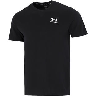 安德玛UA短袖男装2026新款男士针织宽松圆领大码运动棉t恤1373997