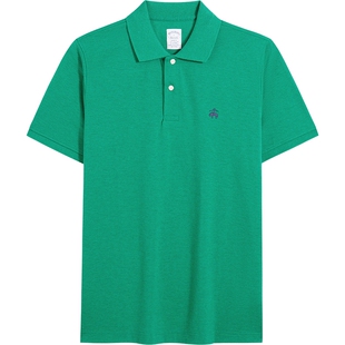 Brooks Brothers/布克兄弟男士春夏款supima棉logo纯色polo衫