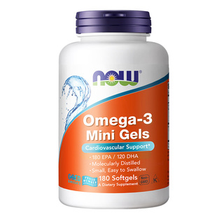 NOWFoods迷你鱼油软胶囊浓缩深海omega3欧米伽180粒60%小颗粒诺奥