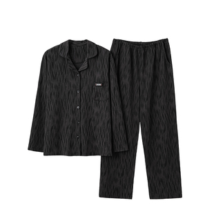 猫人纯棉睡衣男款春秋季贴身居家长袖套装可外穿加大码男士家居服