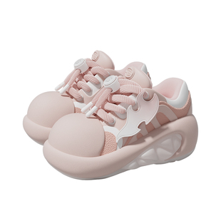 chikoku大头呲牙鲨老爹鞋女舒适厚底增高百搭春季新款牛皮运动鞋