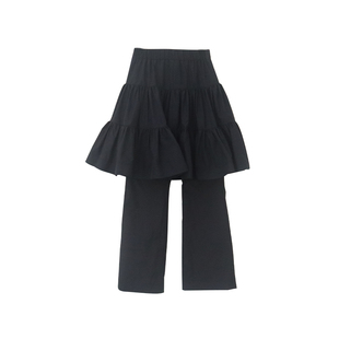 LONSLAN 2025春夏新款小众设计复古垂感显瘦蓬蓬裙假两件百褶裤裙