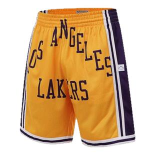 Mitchell&Ness短裤湖人队BigFace美式复古撞色印花运动短裤男MN