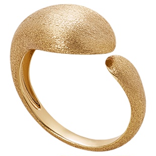 Amber Lollipop金色不规则戒指小众开口纯银18k镀金素圈食指戒女