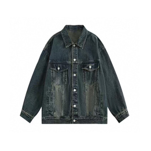 美式复古2026新款春秋季深蓝色牛仔外套女小个子宽松显瘦夹克上衣