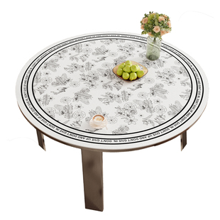 圆桌桌垫法式防水防油防烫免洗圆形餐桌垫皮革桌布桌面垫茶几台布