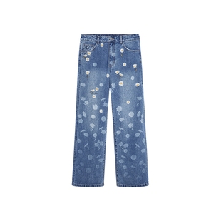 Desigual大西瓜【博主同款】雏菊印花刺绣女士牛仔裤