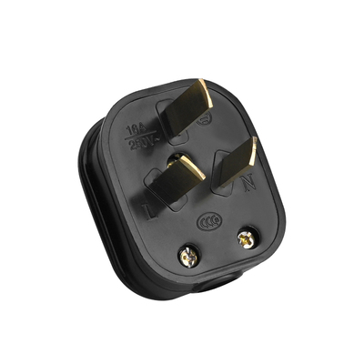 插头白色黑色10A三扁脚16a10a三极三眼三角电源大功率电饭煲