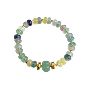 春季新款新中式手链天然石绿东陵玉手串原创手工清冷风清新文艺