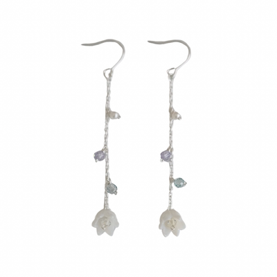 夏日微风日式清新纯银女铃兰耳环