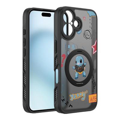 苹果16磨砂高级感全包防摔带支架