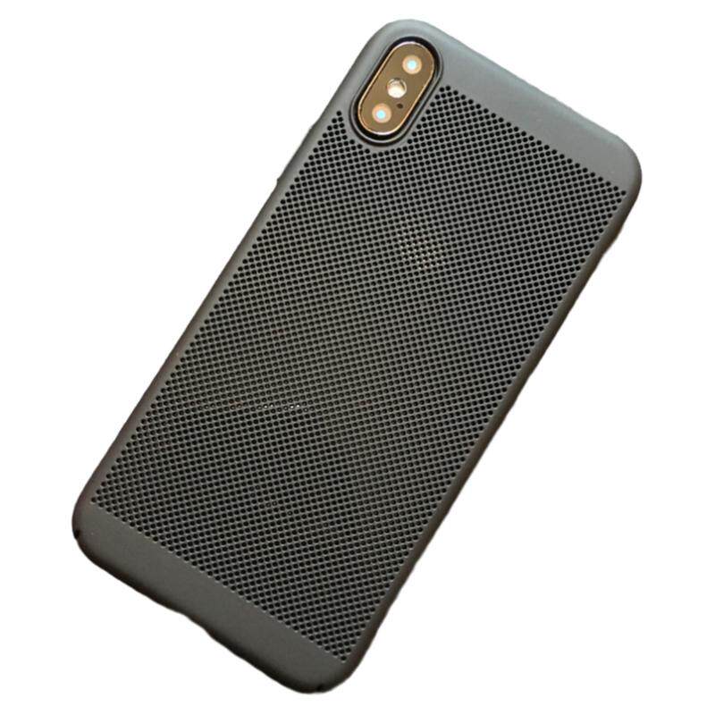 适用iphonexsmax散热手机壳新款超薄磨砂苹果xr保护壳透气防摔不漏标苹果xs黑色保护壳夏天玩游戏不漏logo